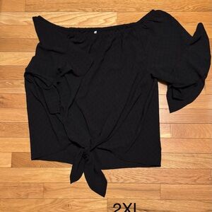 Chic Black Off-Shoulder Women's Blouse